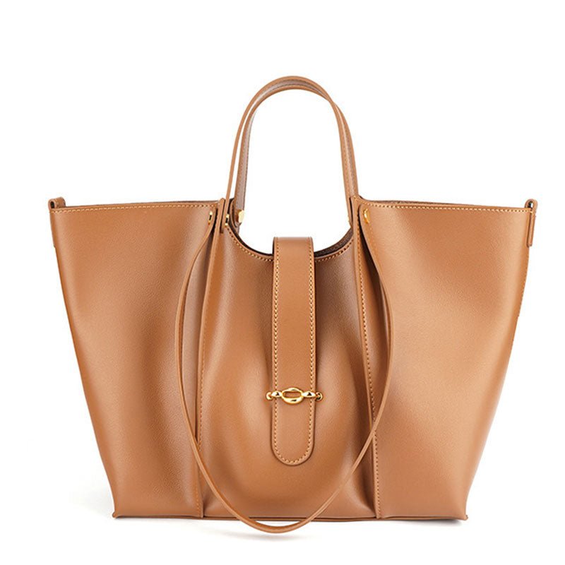 Genuine leather shopper bag best sale